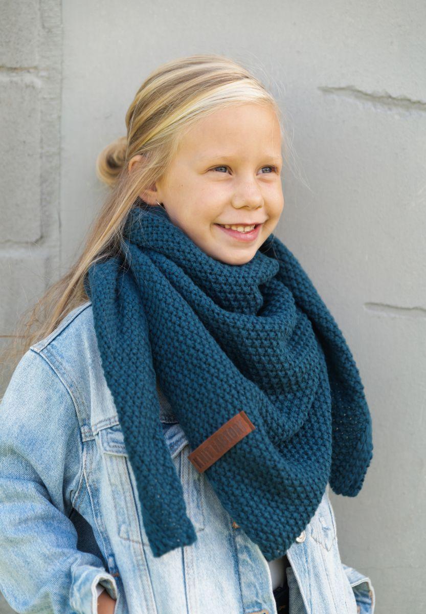 Knit Factory Coco Omslagdoek Junior Petrol