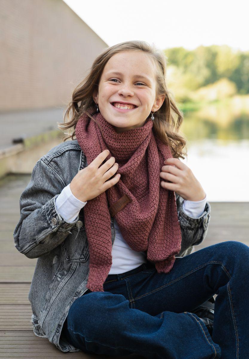 Knit Factory Coco Omslagdoek Junior Stone Red