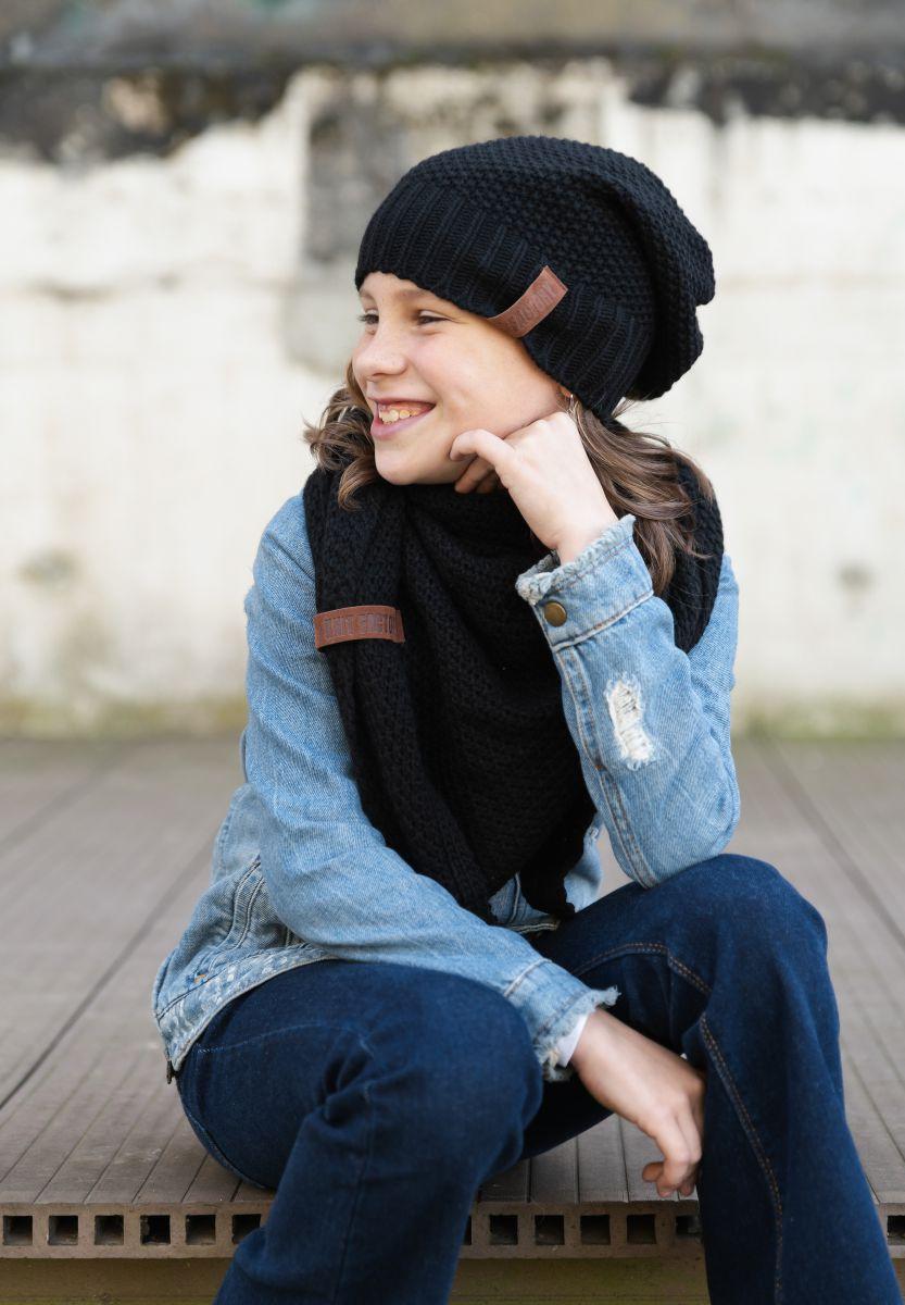 Knit Factory Coco Omslagdoek Junior Zwart