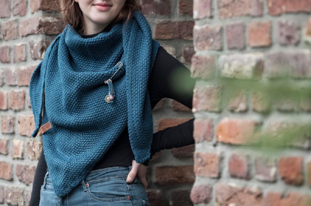 Knit Factory Coco Omslagdoek Petrol