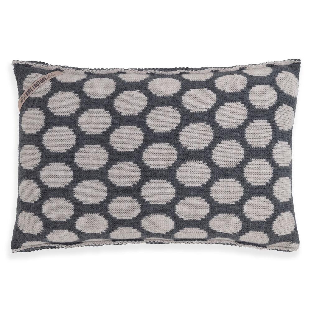 knit factory Cody Kussen Antraciet/Iced Clay - 60x40