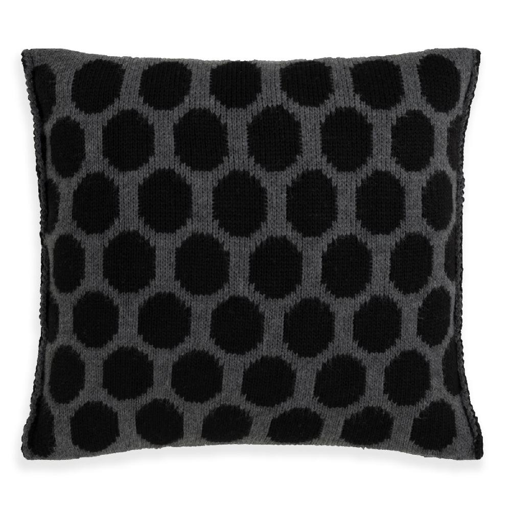 Knit Factory Cody Kussen Zwart/Antraciet - 50x50