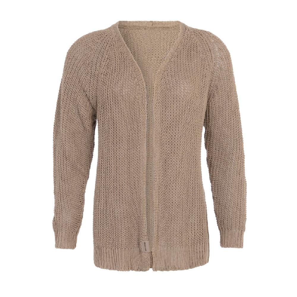 knit factory Daisy Kort Gebreid Vest Linnen - 36/38