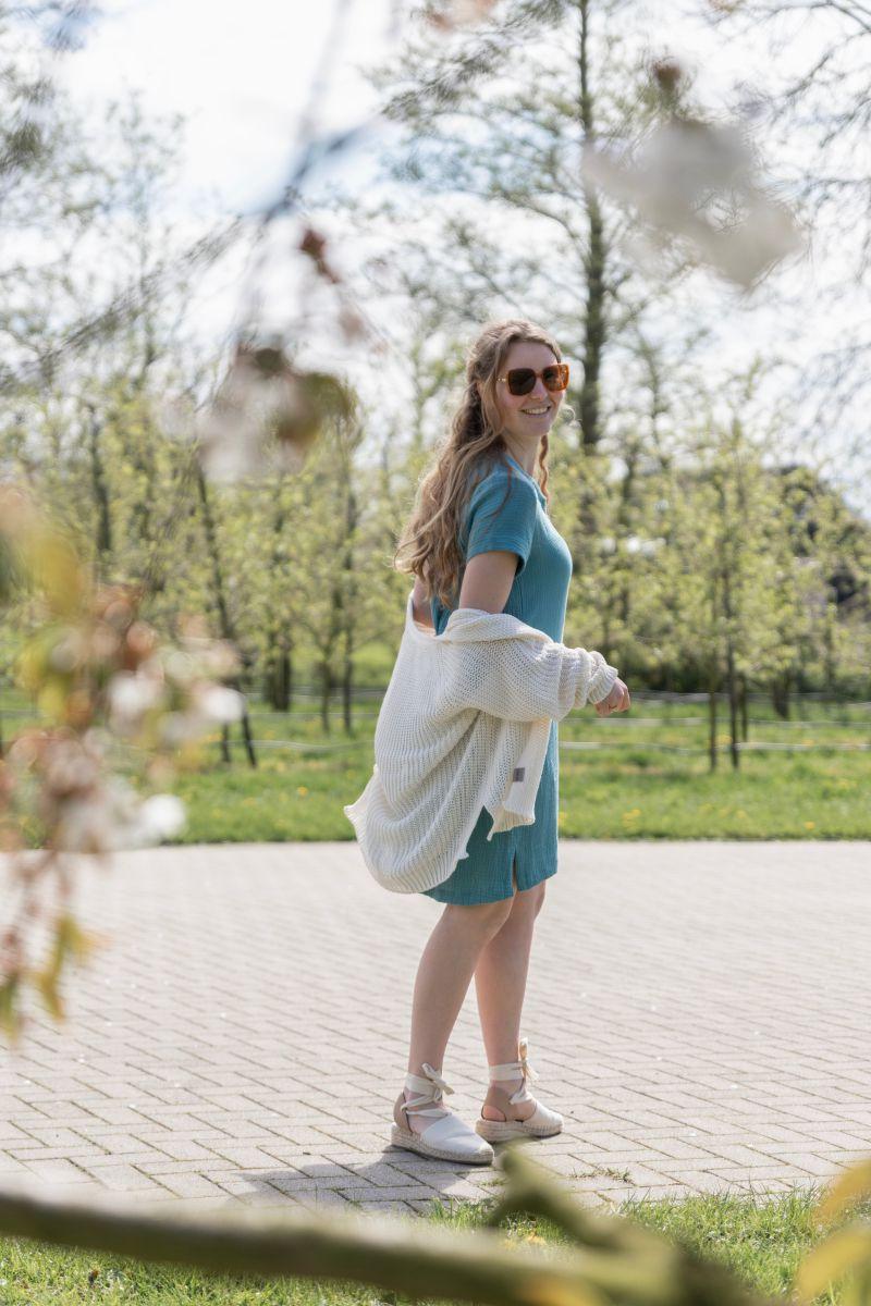 Knit Factory Daisy Kort Gebreid Vest Linnen - 40/42