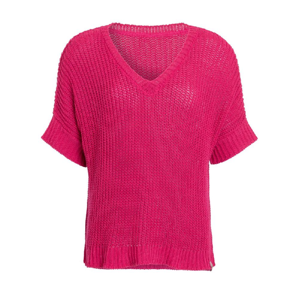 knit factory Daisy V-Hals Trui Fuchsia - 36/44