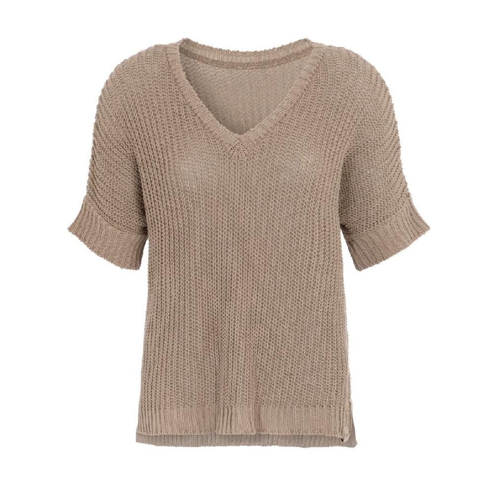 knit factory Daisy V-Hals Trui Linnen - 36/44