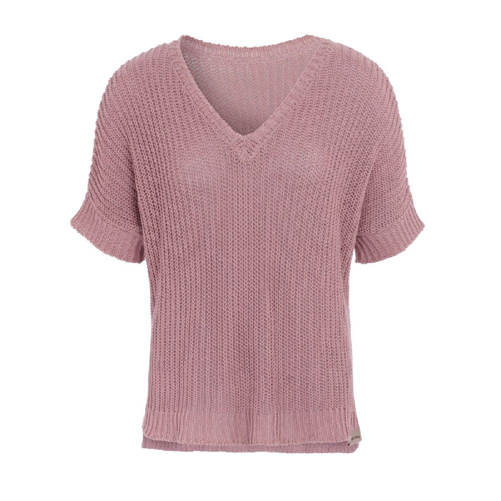 knit factory Daisy V-Hals Trui Oud Roze - 36/44