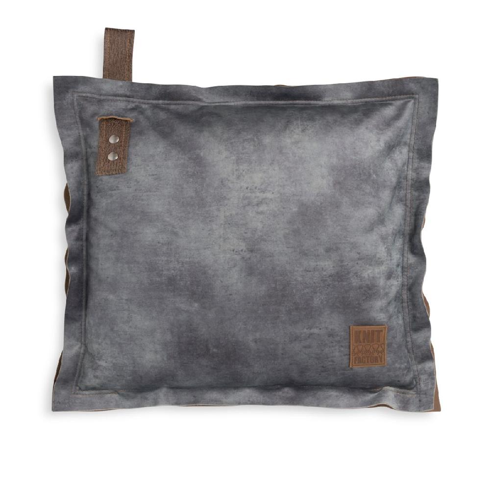 knit factory Dax Kussen Antraciet - 50x50