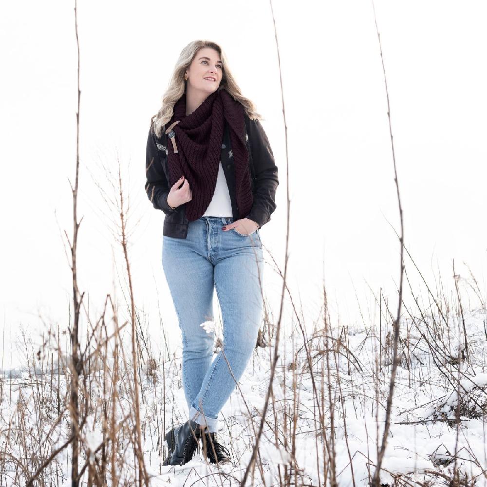 Knit Factory Demy Omslagdoek Aubergine