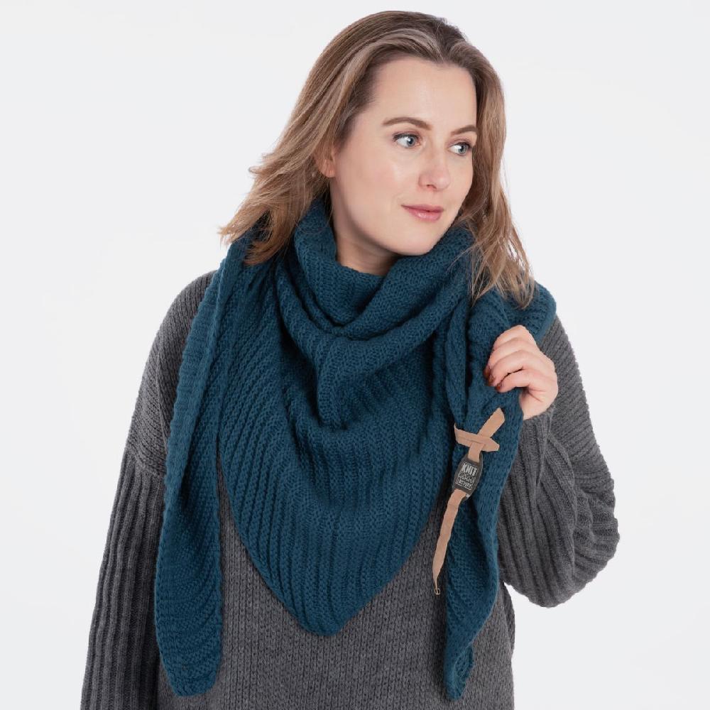 Knit Factory Demy Omslagdoek Petrol