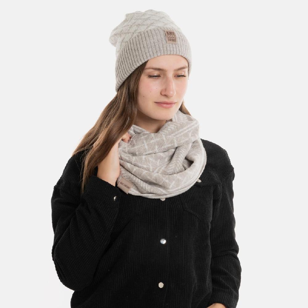 Knit Factory Dusk Colsjaal Iced Clay/Beige