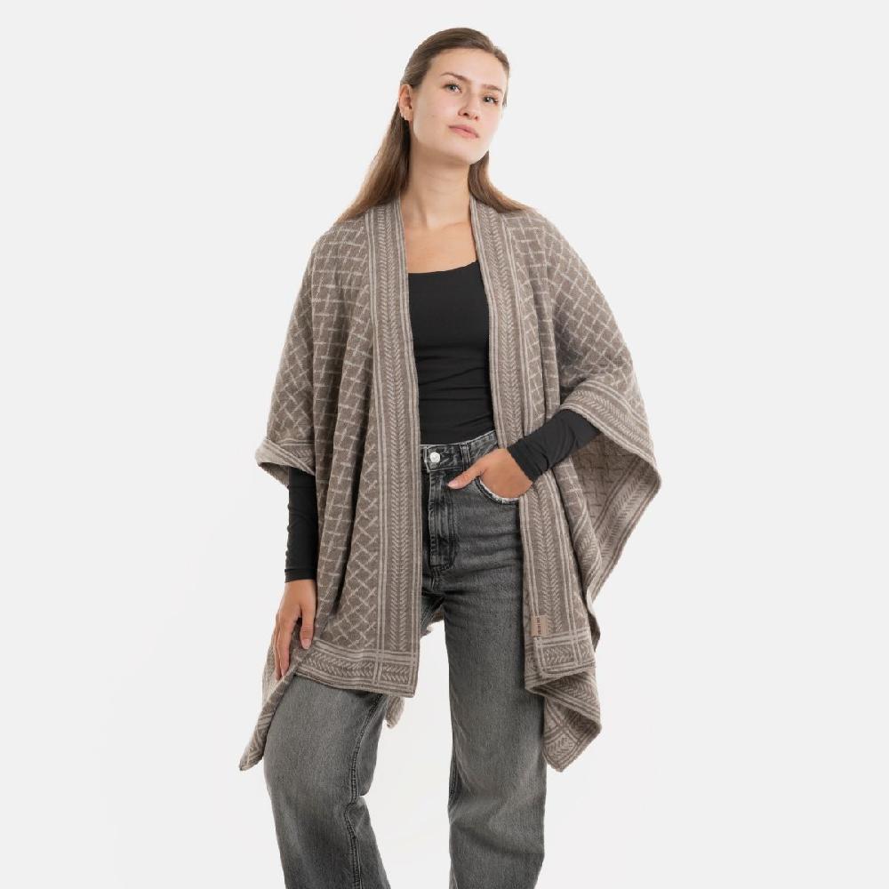 Knit Factory Dusk Omslagvest Marron/Iced Clay