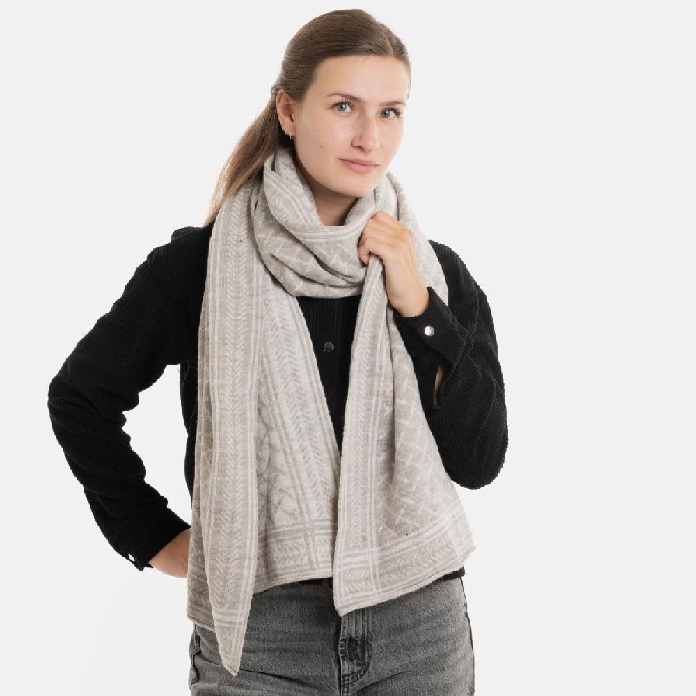 Knit Factory Dusk Sjaal Iced Clay/Beige