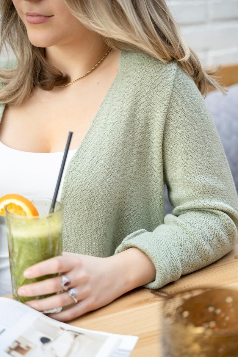 Knit Factory Ella Kort Gebreid Vest Apricot - 36/38