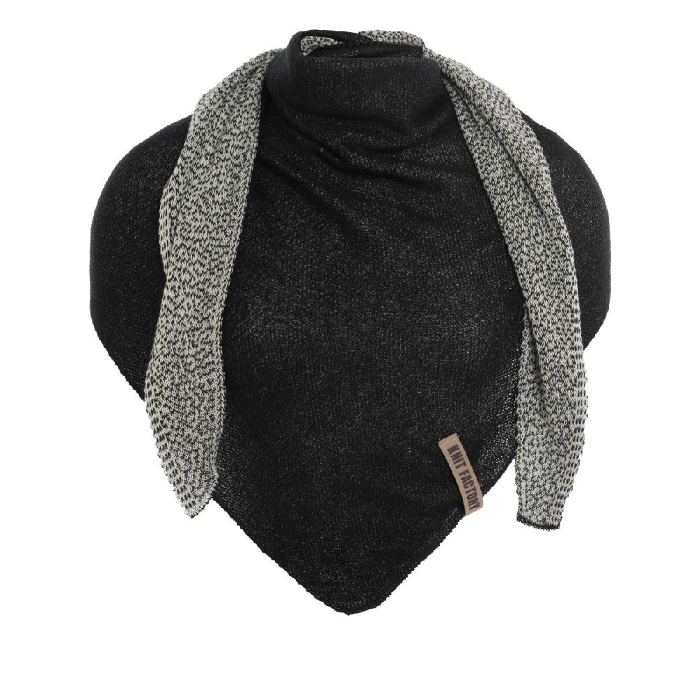 Knit Factory Ella Omslagdoek Ecru/Zwart