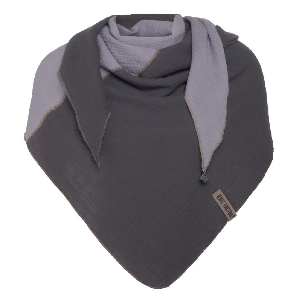 knit factory Fay Omslagdoek Antraciet/Grijs