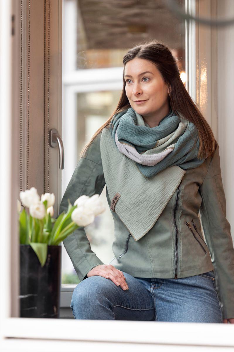 Knit Factory Fay Omslagdoek Oker/Citrus