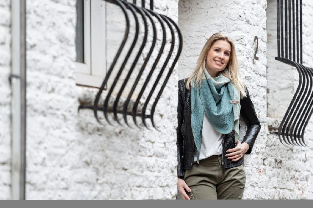 Knit Factory Fay Omslagdoek Oker/Citrus