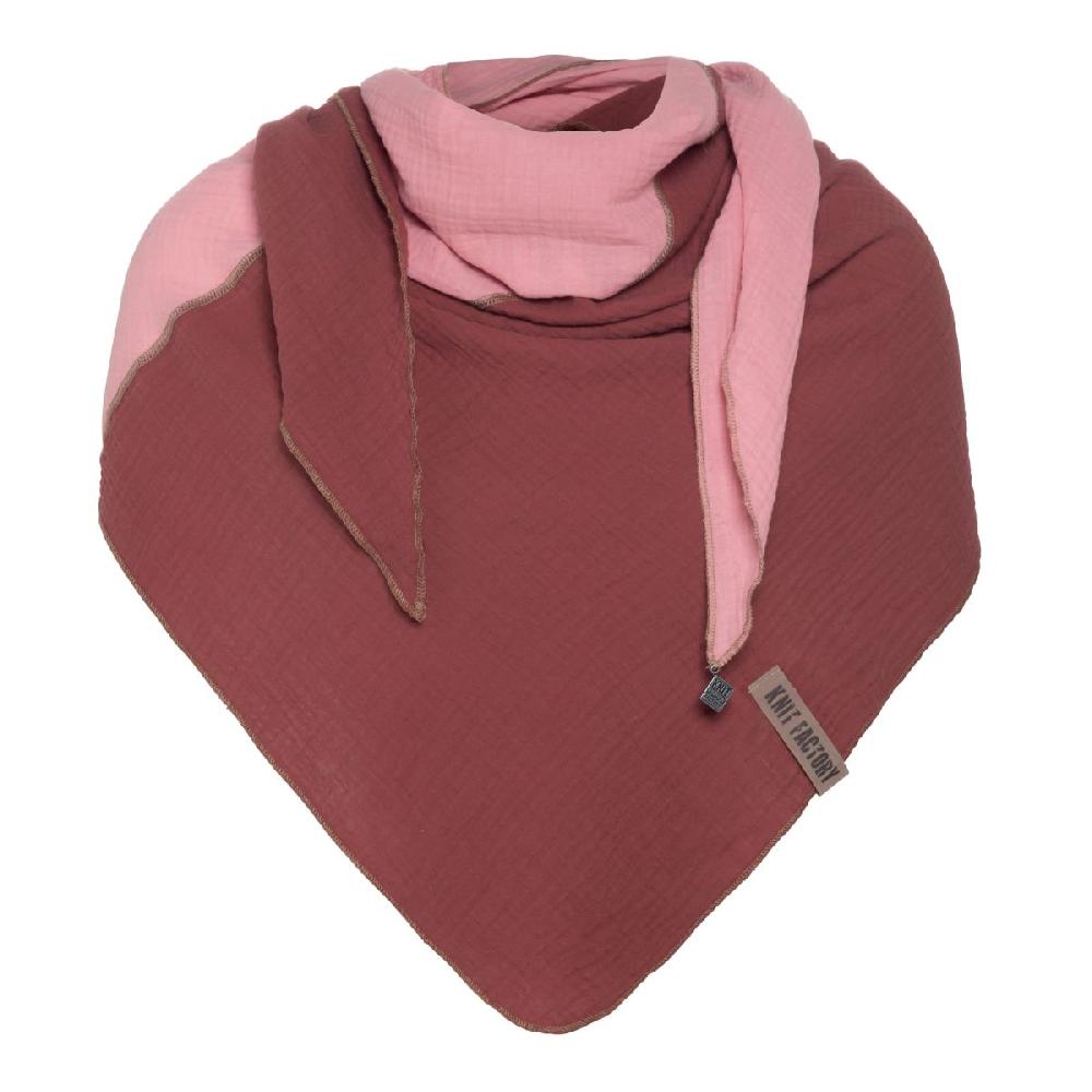 knit factory Fay Omslagdoek Stone Red/Roze