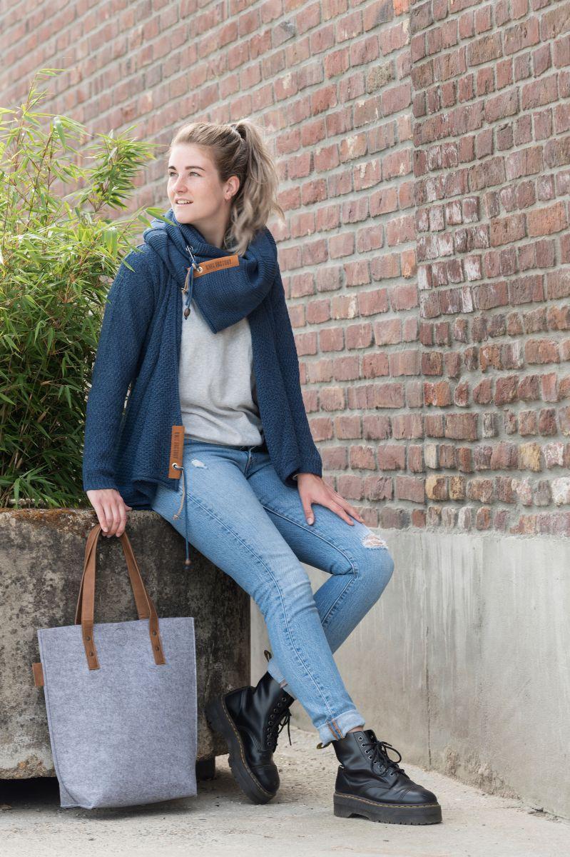 Knit Factory Gwen Handtas Licht Grijs