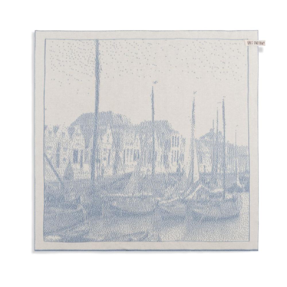 knit factory Haven Keukendoek Ecru/Licht Grijs