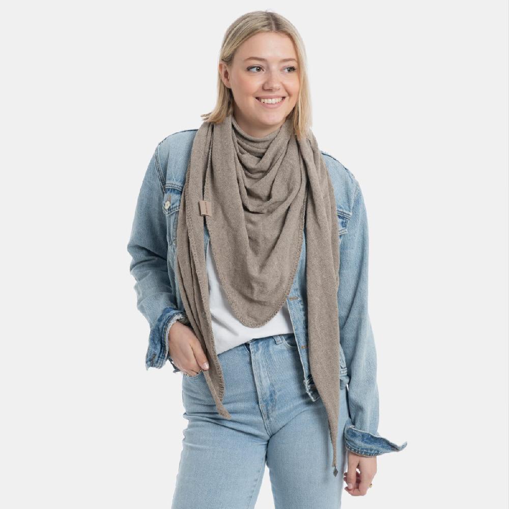 Knit Factory Iris Omslagdoek Taupe