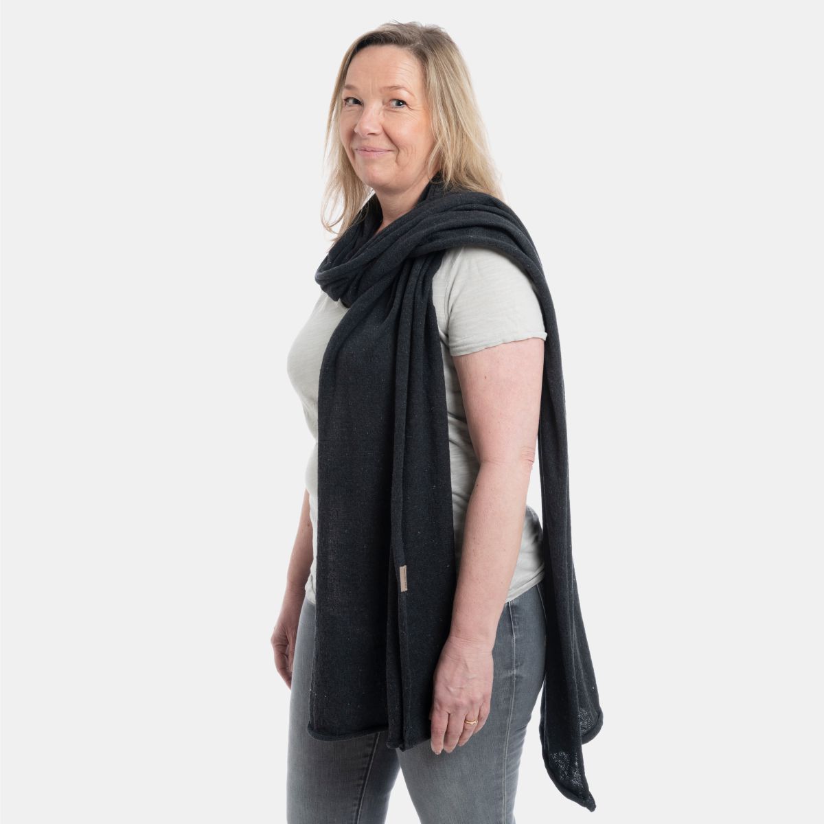 Knit Factory Iris Sjaal Antraciet