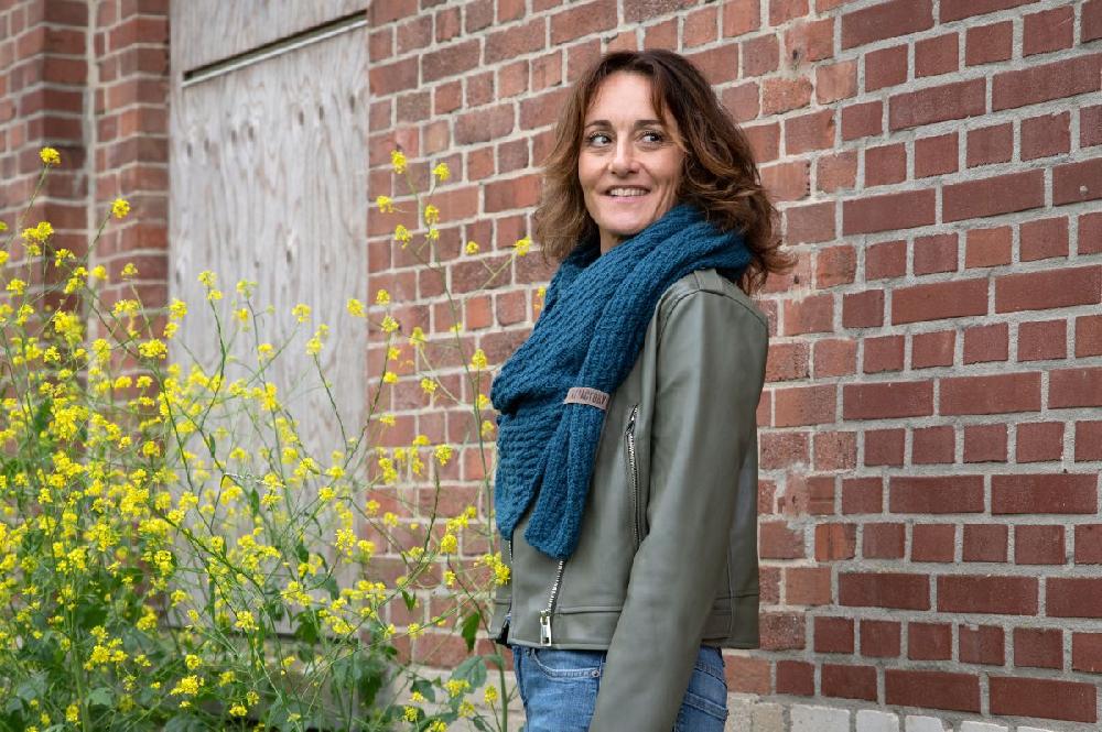 Knit Factory Jaida Omslagdoek Jeans