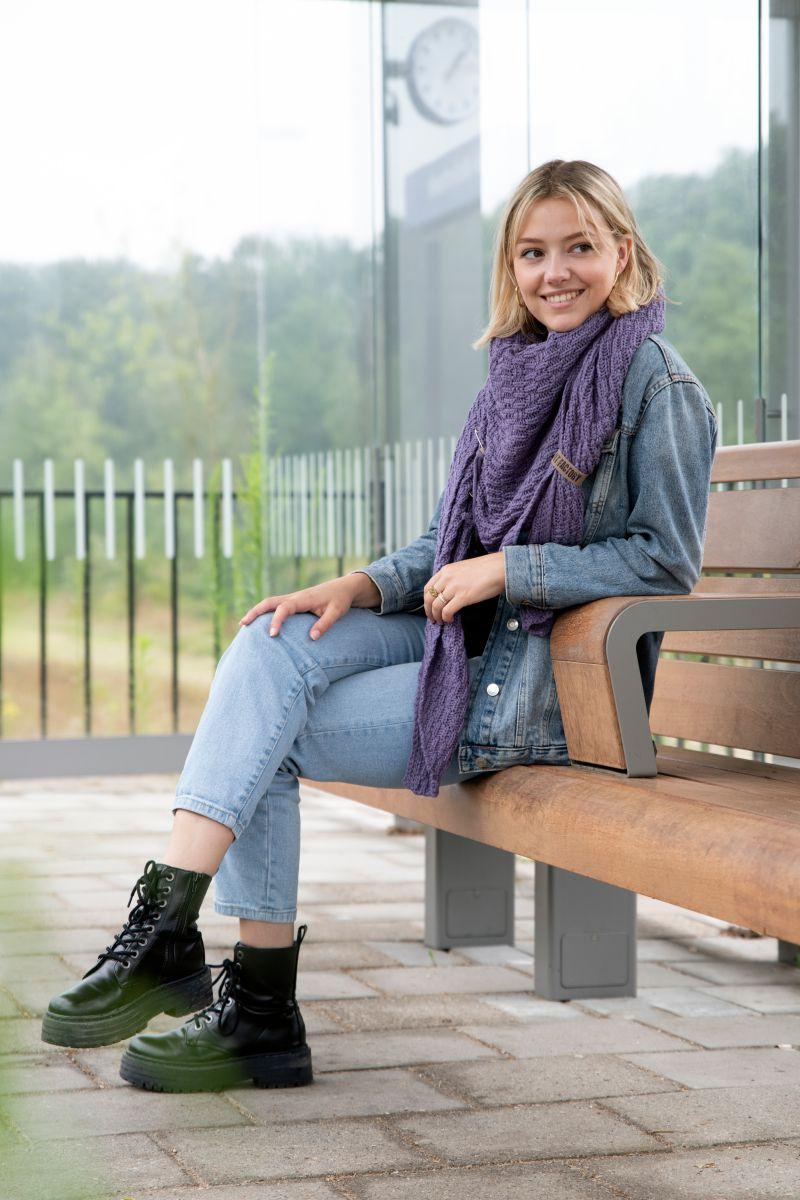Knit Factory Jaida Omslagdoek Violet