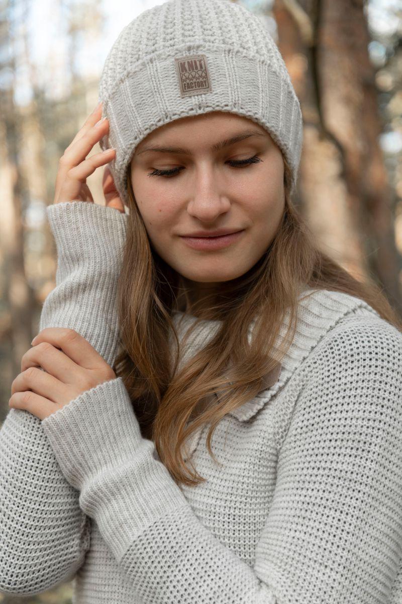 Knit Factory Jamie Gebreide Jurk Beige - 36/38