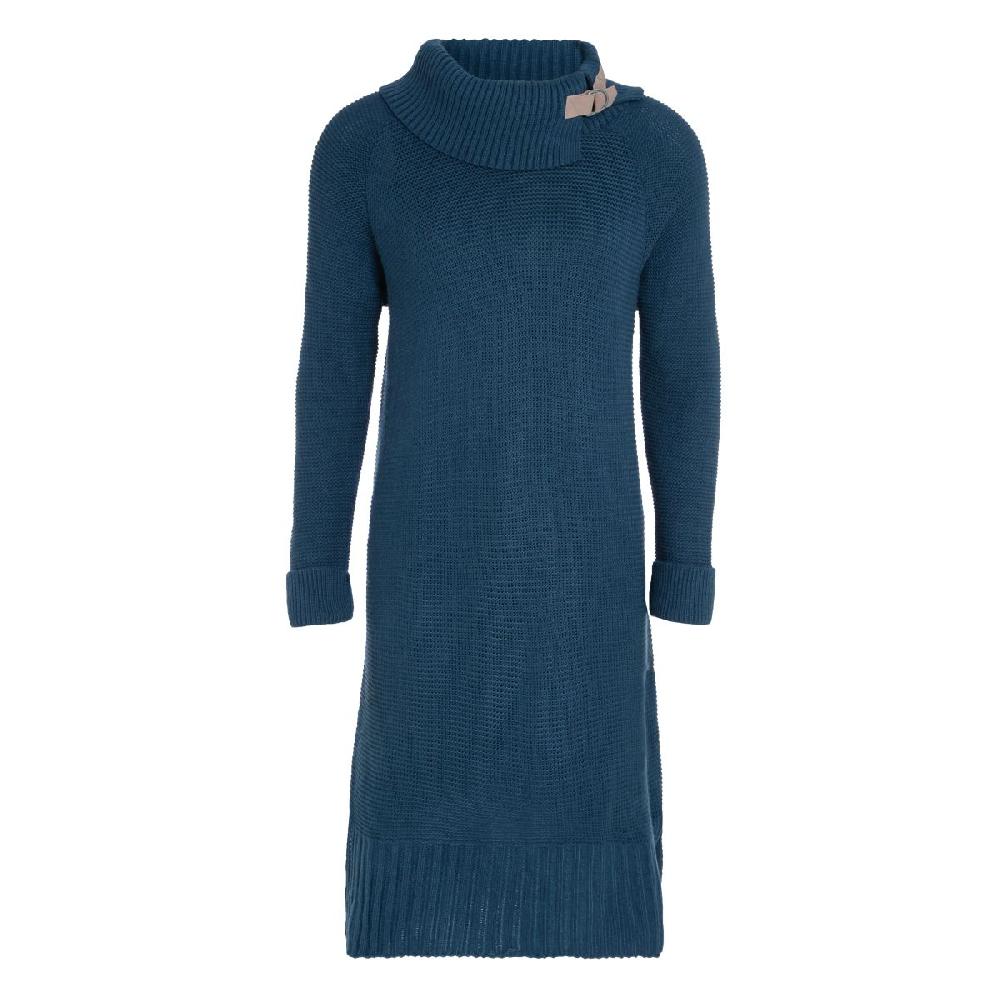 knit factory Jamie Gebreide Jurk Petrol - 36/38