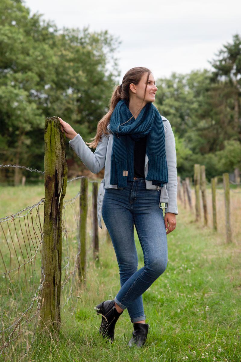 Knit Factory Jamie Sjaal Petrol