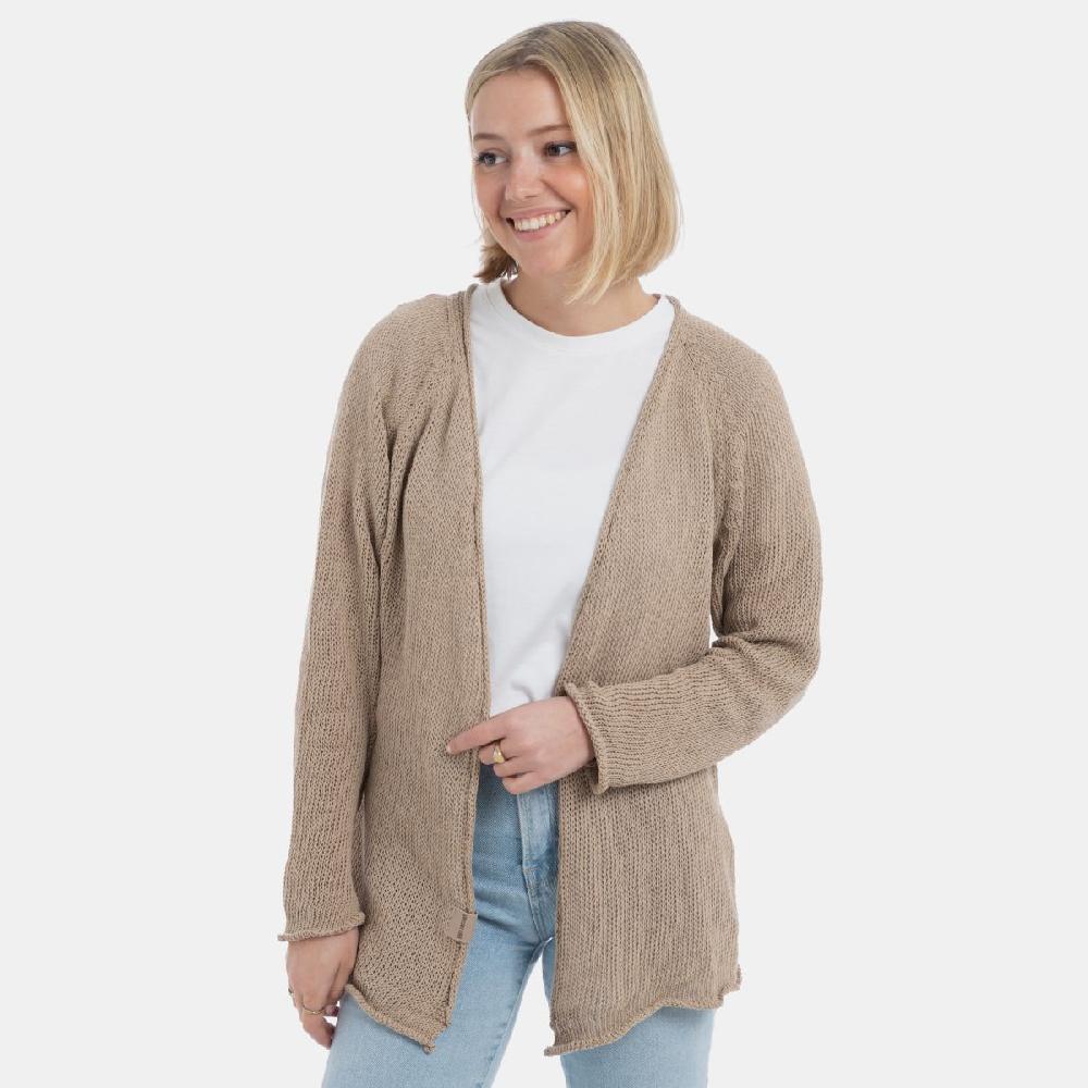 Knit Factory Jasmin Kort Gebreid Vest Linnen - 40/42