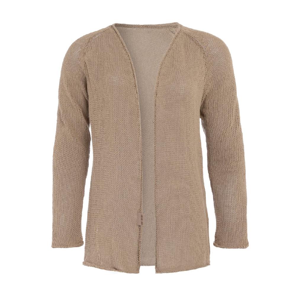 knit factory Jasmin Kort Gebreid Vest Linnen - 40/42