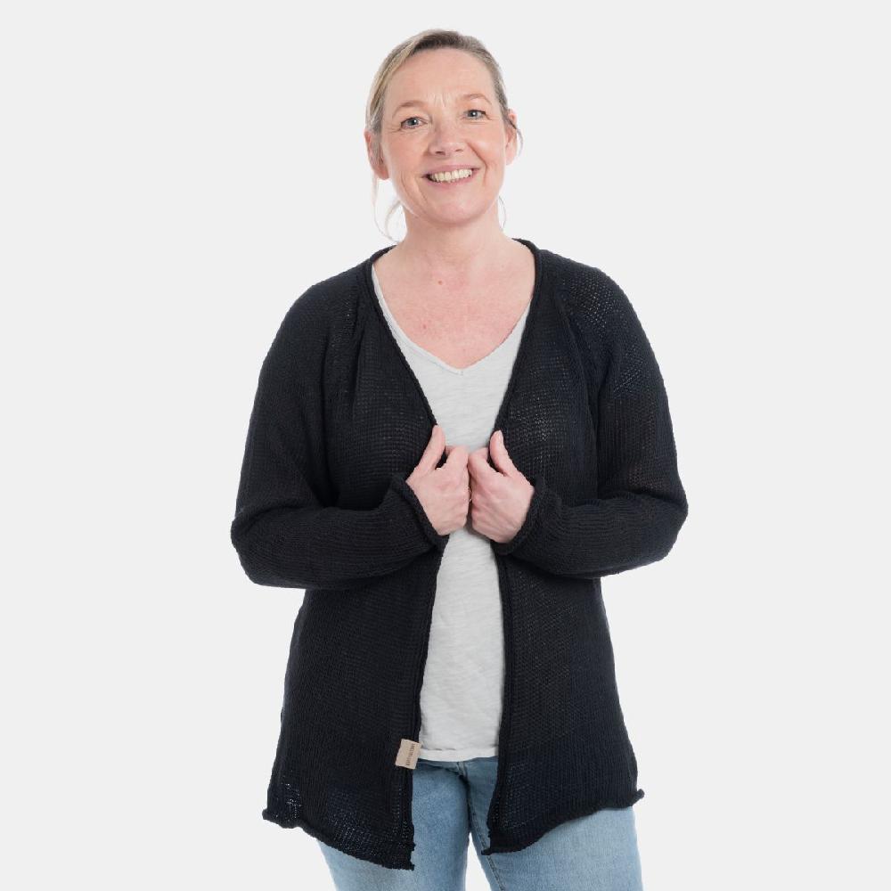 Knit Factory Jasmin Kort Gebreid Vest Zwart - 36/38