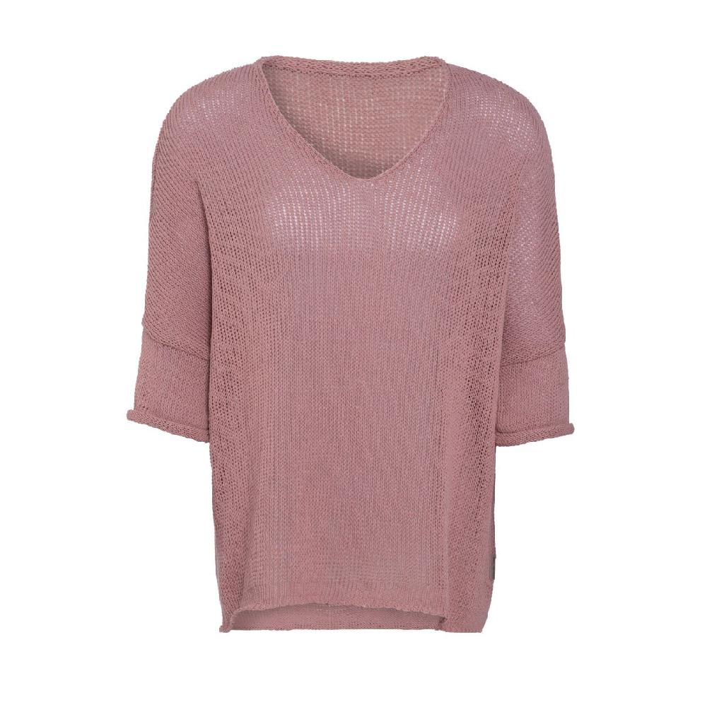 knit factory Jasmin V-hals Trui Oud Roze - 36/44