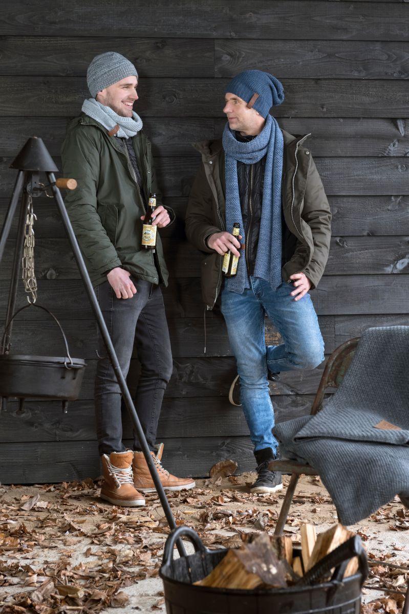 Knit Factory Jazz Beanie Antraciet/Licht Grijs