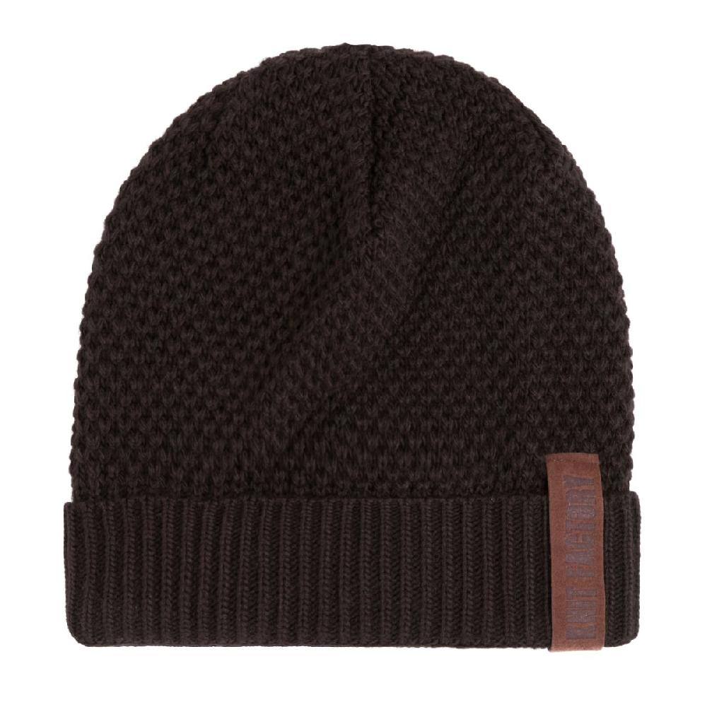 knit factory Jazz Beanie Donkerbruin