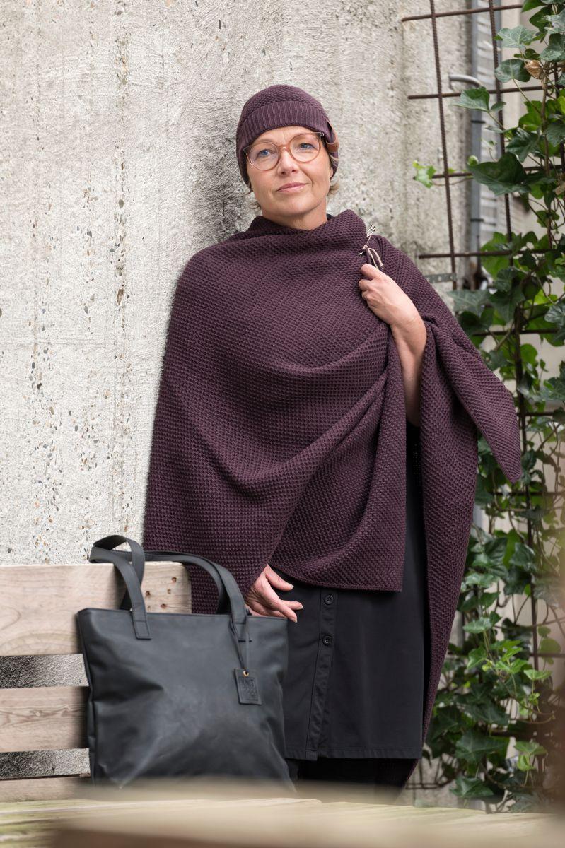 Knit Factory Jazz Omslagvest Aubergine