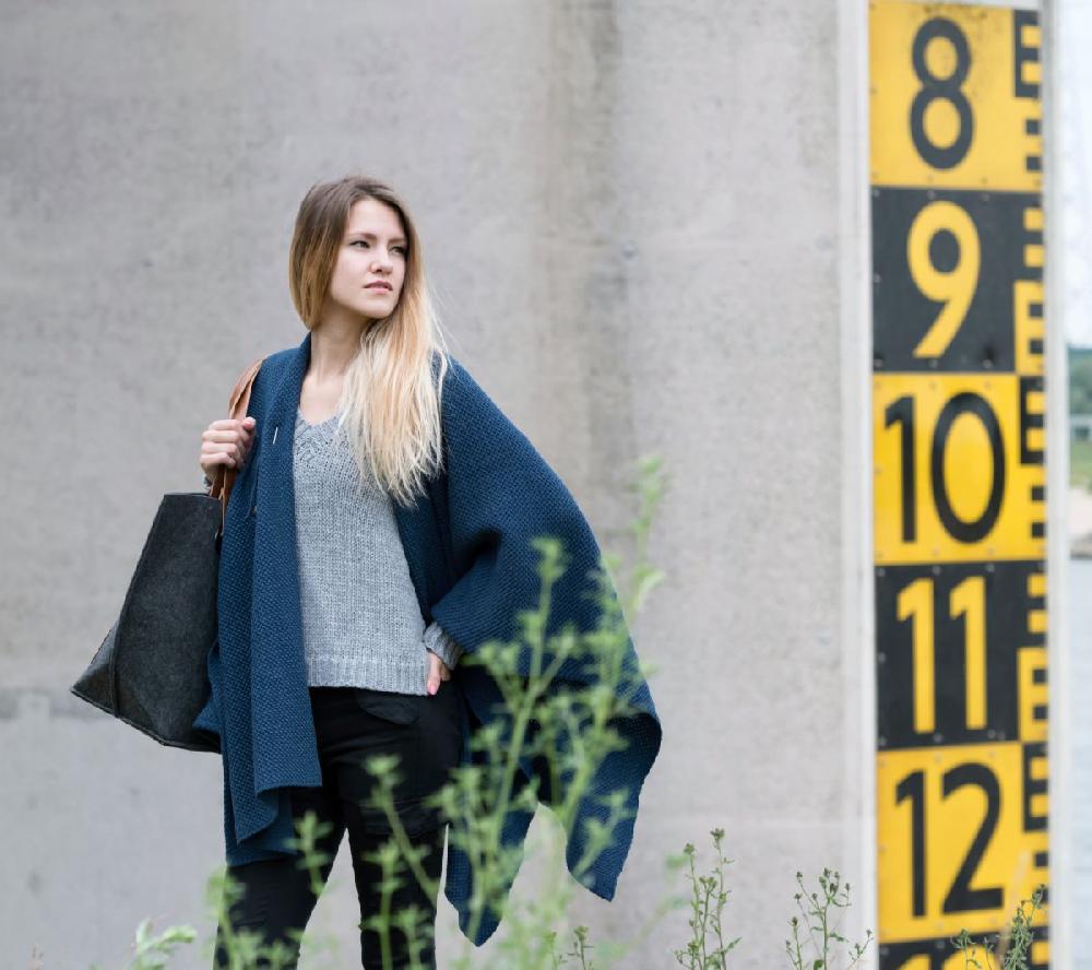 Knit Factory Jazz Omslagvest Jeans