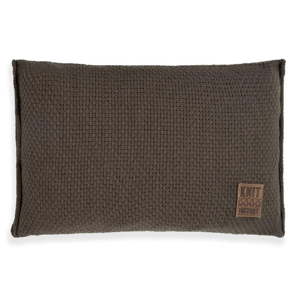 knit factory Jesse Kussen Dark Taupe - 60x40