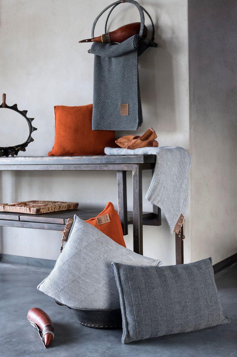 Knit Factory Jesse Plaid XL Antraciet - 195x225