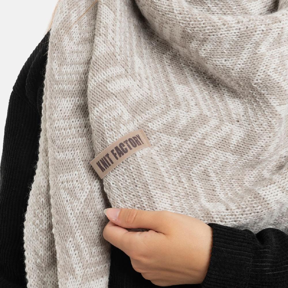 Knit Factory Josh Omslagdoek Beige/Iced Clay