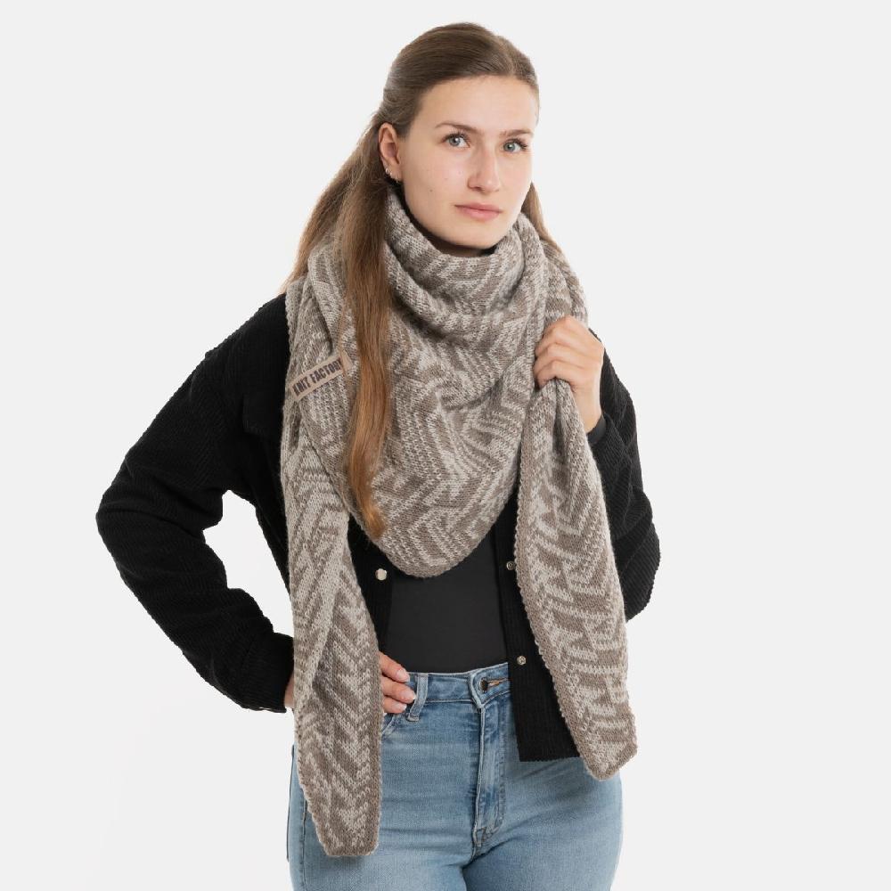 Knit Factory Josh Omslagdoek Marron/Iced Clay