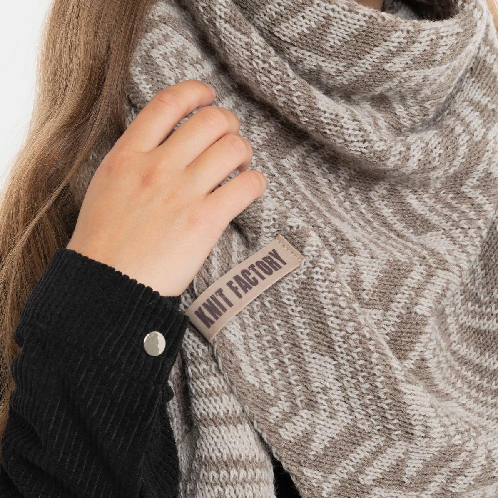 Knit Factory Josh Omslagdoek Marron/Iced Clay