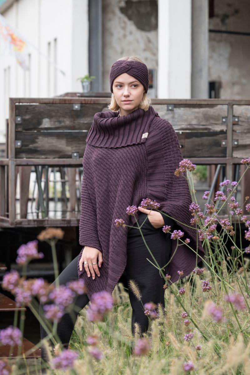Knit Factory Joy Hoofdband Aubergine