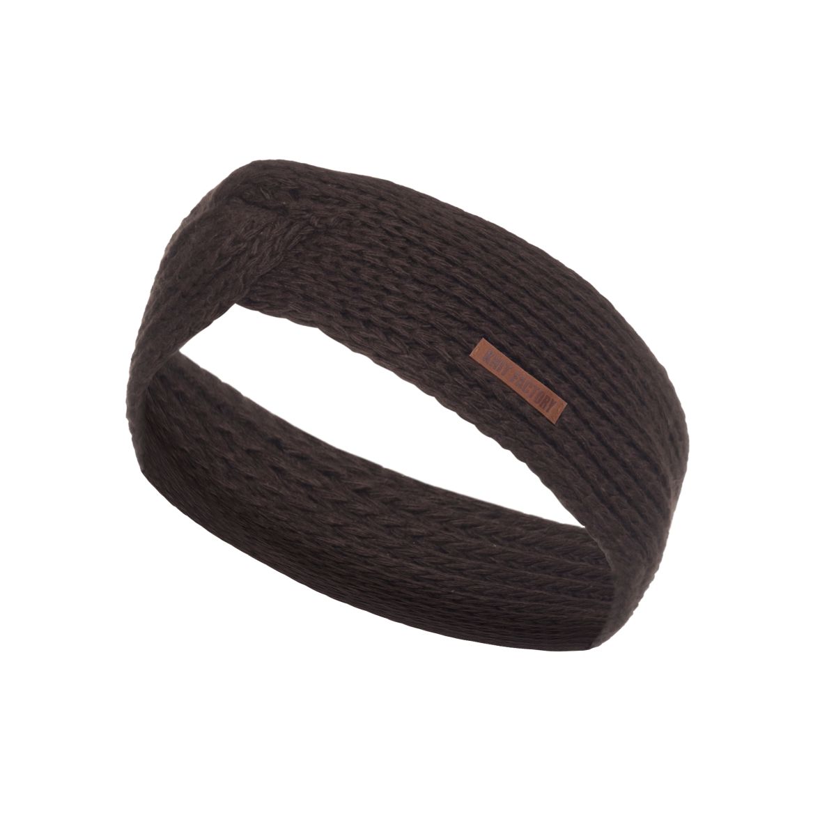 knit factory Joy Hoofdband Donkerbruin
