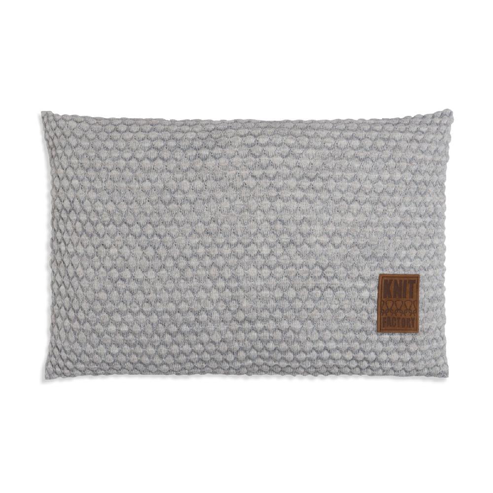 knit factory Juul Kussen Licht Grijs/Beige - 60x40