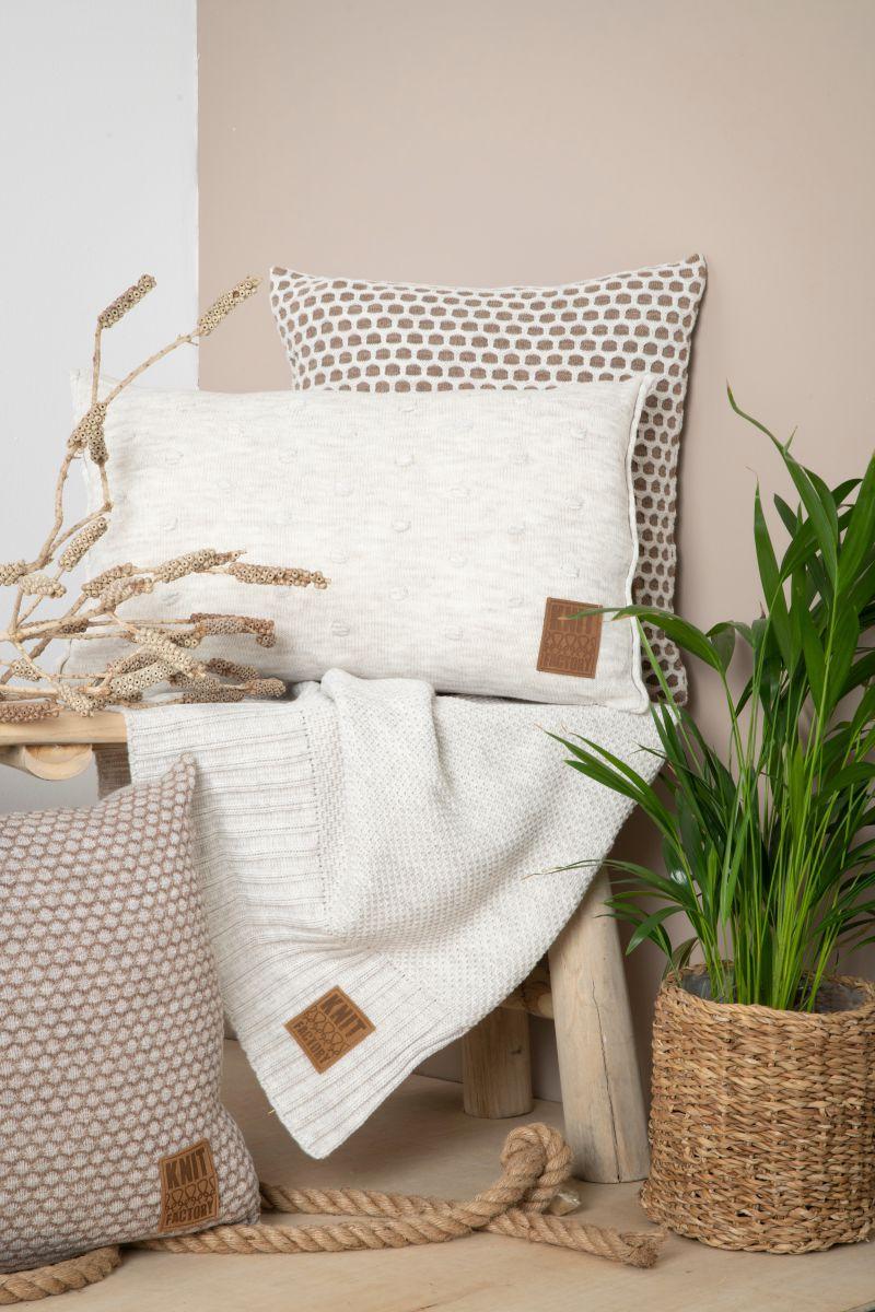 Knit Factory Juul Kussen Marron/Beige - 50x50