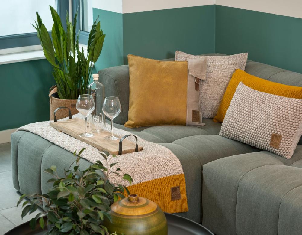 Knit Factory Juul Kussen Marron/Beige - 60x40